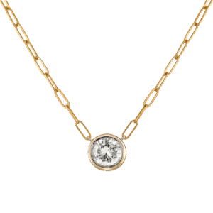 De Beers Forevermark Paperclip Necklace Diamond Bezel 18kt Yellow Gold