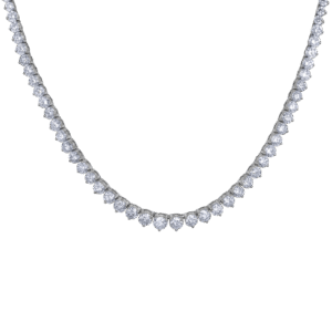 De Beers Forevermark Tennis Necklace Round Diamonds 18kt White Gold