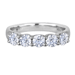 De Beers Anniversary Ring Internally Flawless Diamonds 18kt White Gold Size 6.5