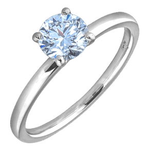 De Beers Engagement Ring Solitaire Diamond Platinum Size 6.5