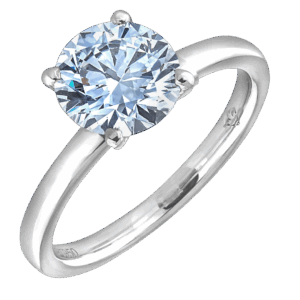 De Beers Engagement Ring Solitaire Diamond Platinum Size 6.5