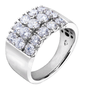 De Beers Forevermark Anniversary Ring Cushion Diamonds 18kt White Gold Size 6.5