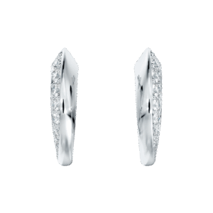 De Beers Forevermark Avaanti Hoop Earrings Pave Diamonds 18kt White Gold