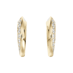 De Beers Forevermark Avaanti Hoop Earrings Pave Diamonds 18kt Yellow Gold