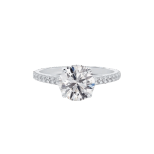De Beers Forevermark Engagement Ring Round Brilliant Cut Diamond 14kt White Gold Size 6.5