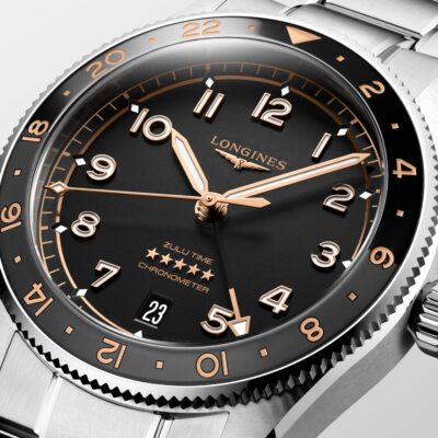 Longines Spirit Zulu Time Black 39mm L3.802.4.50.6 | LORO