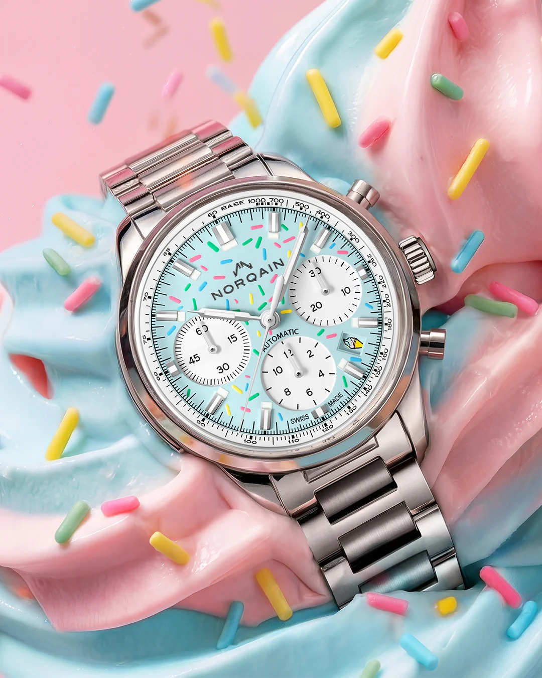 Norqain Freedom 60 Chronograph Enjoy Life Sprinkles Light Blue