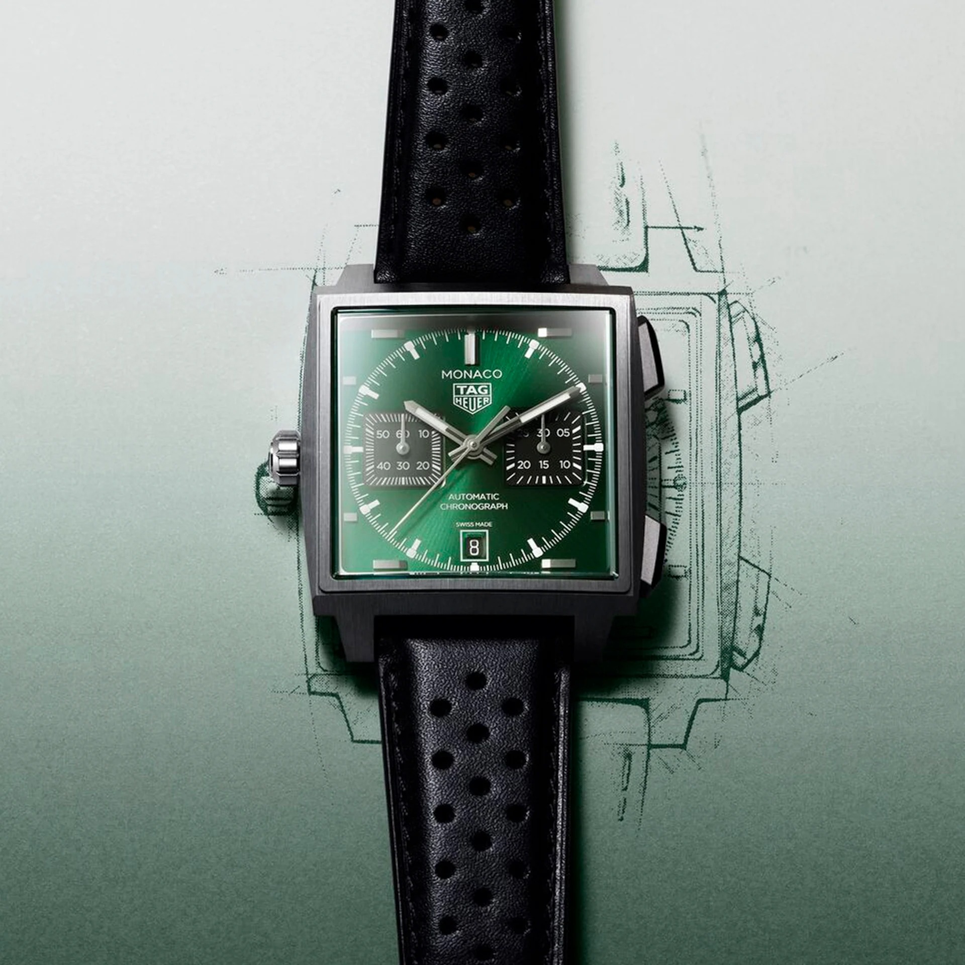 Tag Heuer Monaco Chronograph Titanium Green 39mm CDW2180.FC8360 | LORO